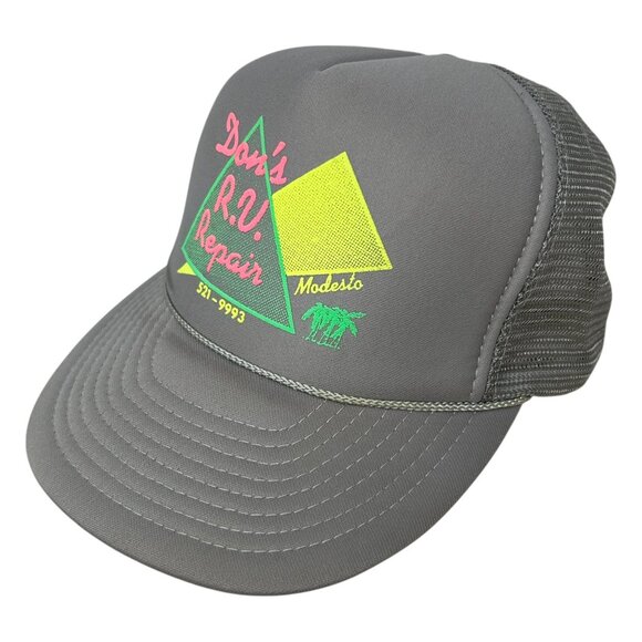 Dons R.V. Repair Modesto Gray Trucker Hat Snapback Mesh Cap Vintage Otto Cap - Picture 12 of 14